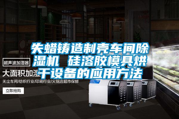 失蜡铸造制壳车间樱桃TV在线观看机 硅溶胶模具烘干设备的应用方法