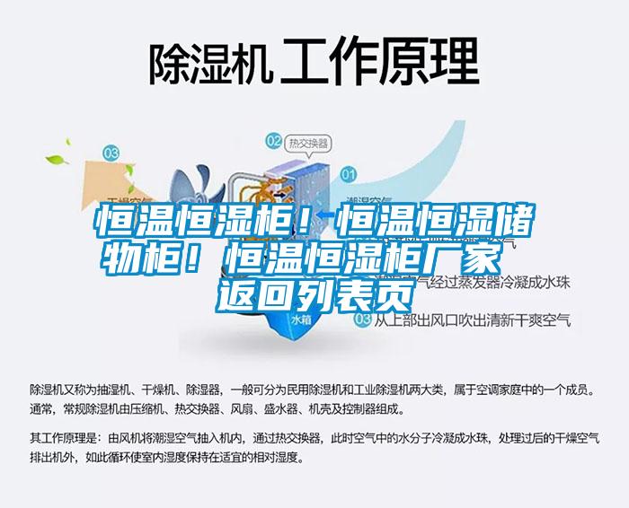 恒温恒湿柜！恒温恒湿储物柜！恒温恒湿柜厂家 返回列表页